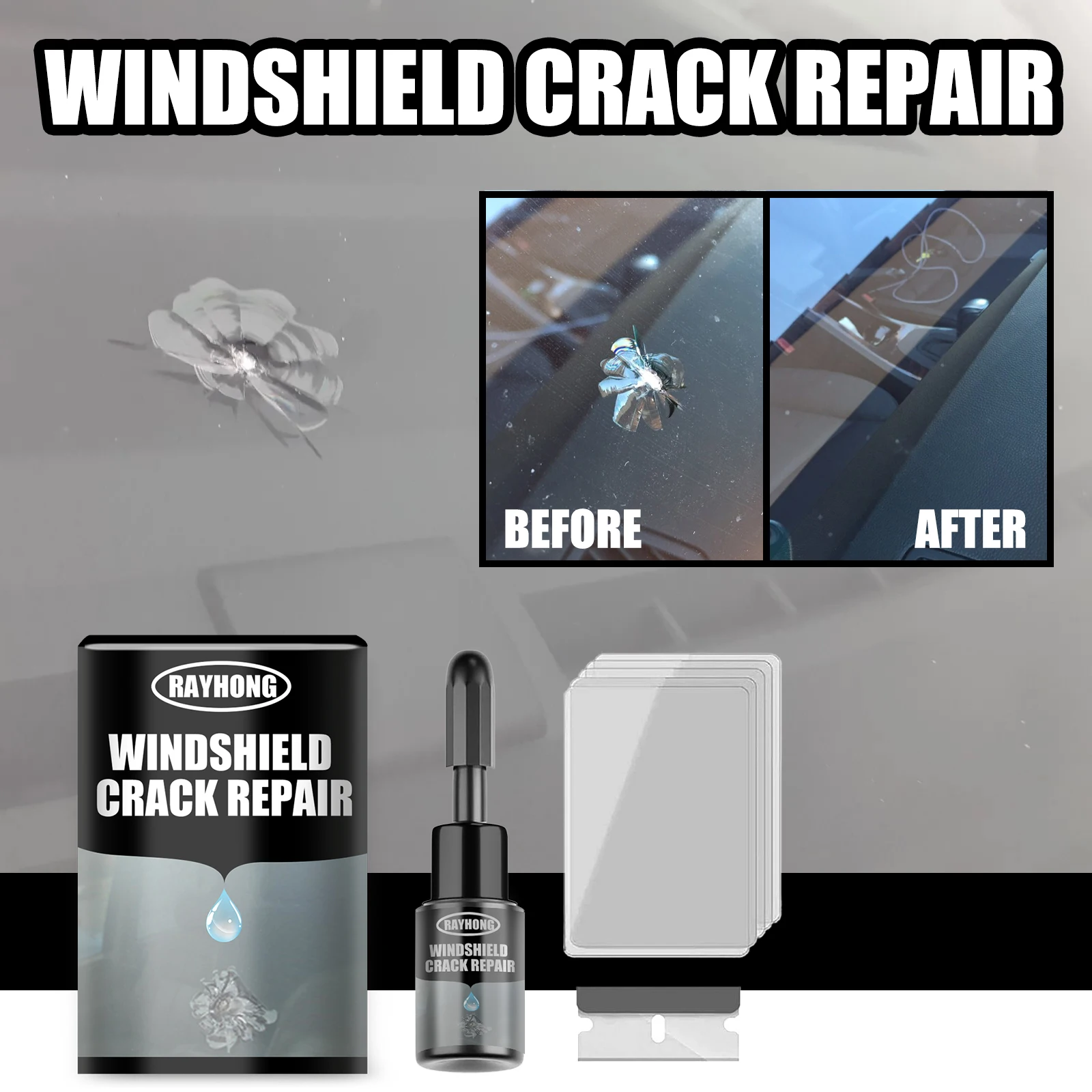 CarGlassScratchRepairFluidAgentSetWindscreenWindowGlassNano