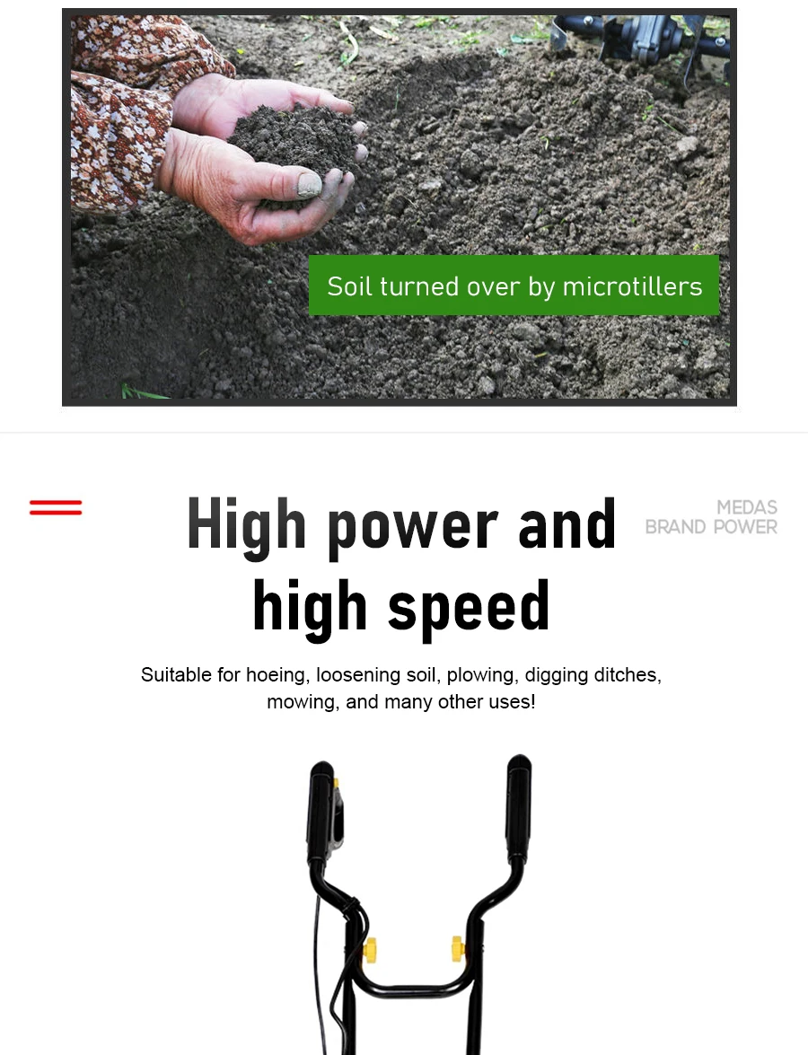 Electric Soil Loosener Garden Tiller High Power Electric Tiller Cultivator 45# S