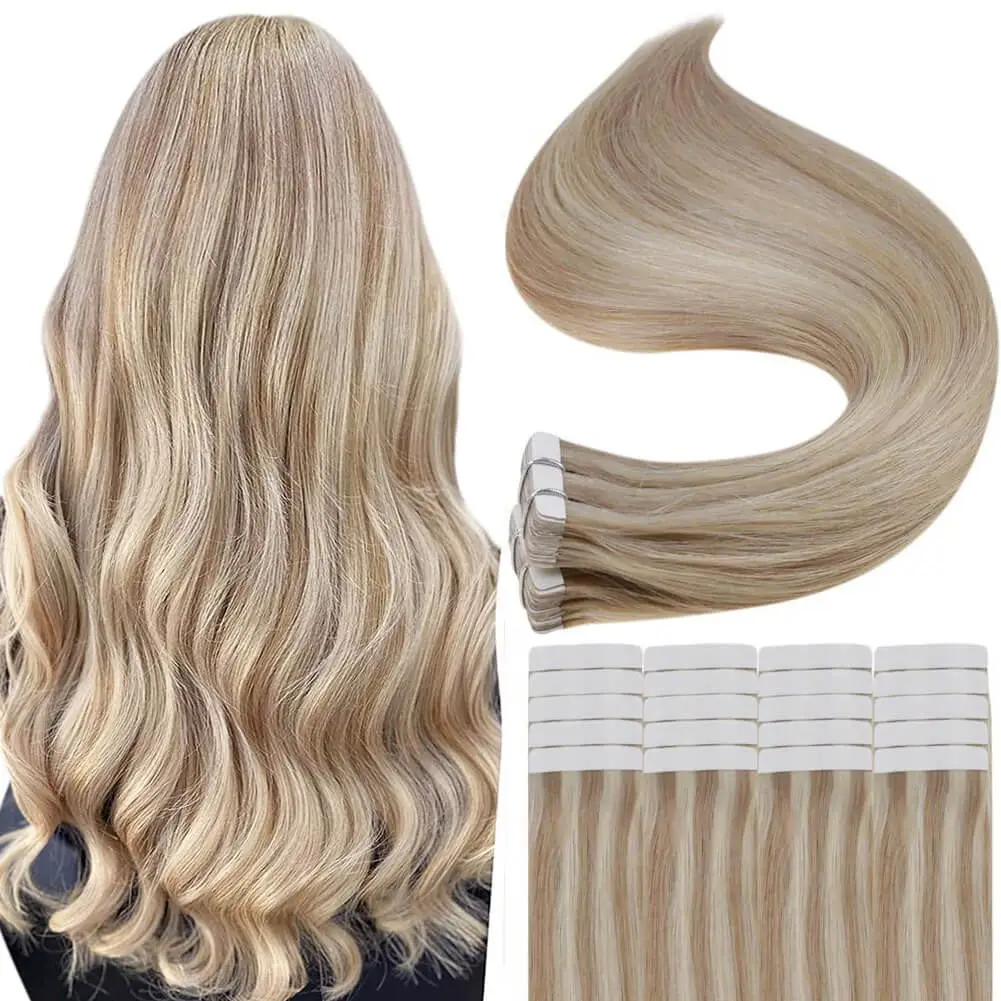 

Ugeat Tape in Human Hair Extensions Real Brazilian Hair 20P/40P Remy Straight Silk Double Sided Tape Natural Hair For Women