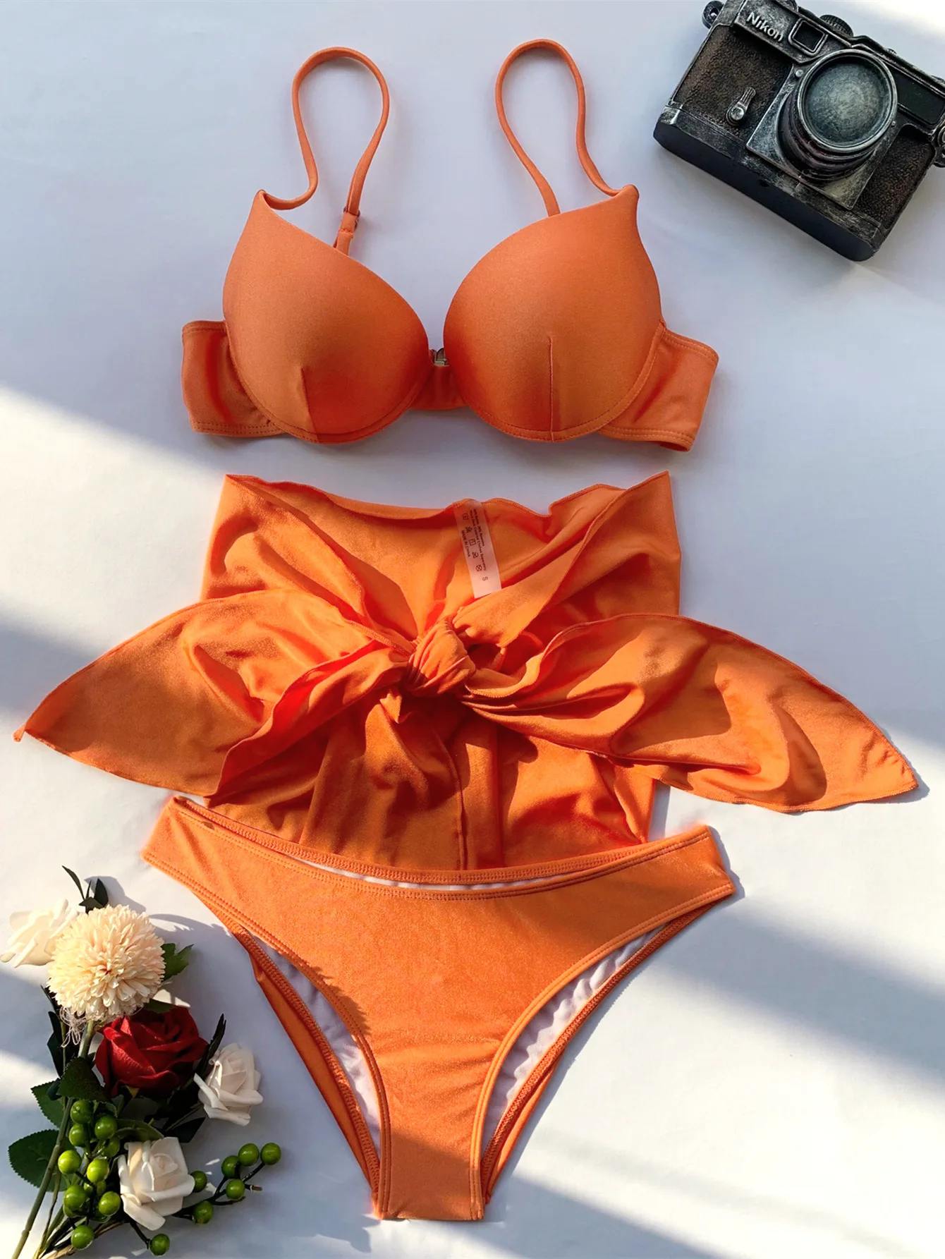 3PCS Bikini Women Brazilian Swimsuit Sexy Push Up Swimwear Female Bathers Bathing Swimming Suit Summer Beachwear