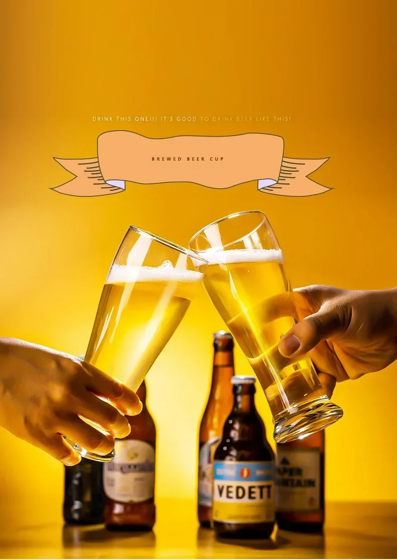 Description Picture 2 of item450ML True Wheat Beer Glasses, Pilsner Beer Glass, Craft Brew Lovers Glassware, Large Beer Glasses, Set of 4 Glasses