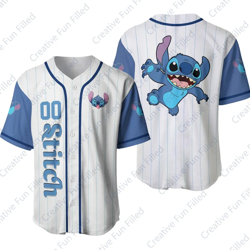 Disney-Personalized Stitch Baseball Jersey, Oversized Sport