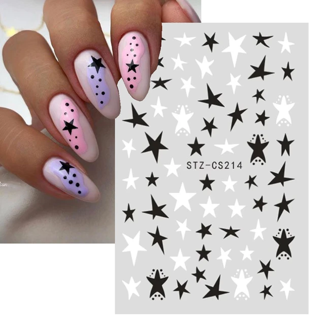 Nail Art Stickers Letter White Black Gold Nail Stickers Nails Alphabet  Laser Self Adhesive 3d Nail Decals Nail Art Decorations - Stickers & Decals  - AliExpress