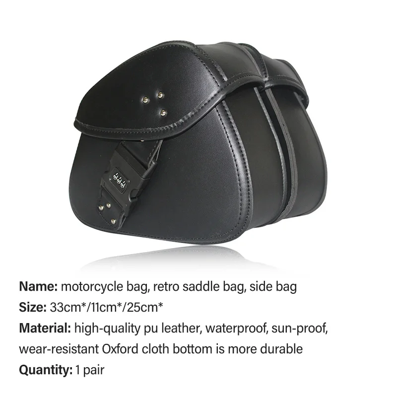 Universal Motorcycle Saddlebags Side Tool Pouch PU Leather Luggage Storage Bags Saddle Bags For Honda/Yamaha/Suzuki