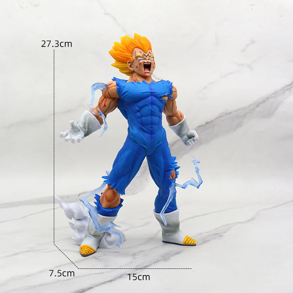 Anime Dragon Ball Z GK Vegeta Figura, Figurinha Majin Vegeta Auto-Destruída, Figuras de PVC, Brinquedos Modelo de Coleção, Presentes, 27cm