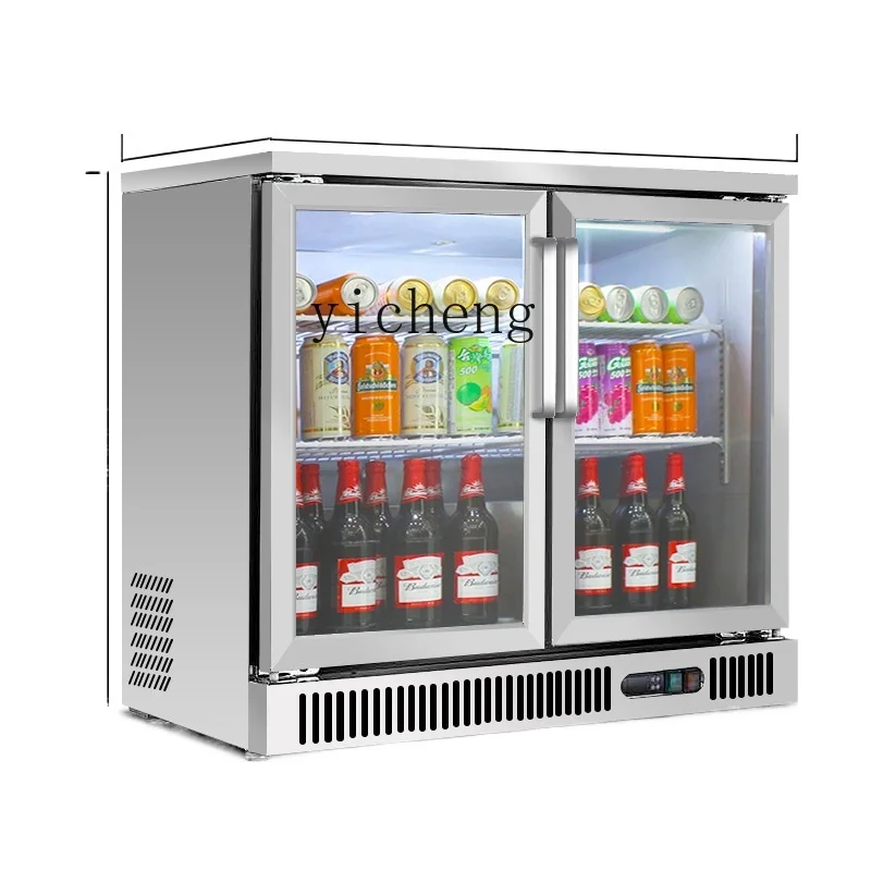 Tqh  Bar Beer Cabinet Display Cabinet Refrigerated Cabinet Small Vertical Commercial Freezer Double Door Drinks