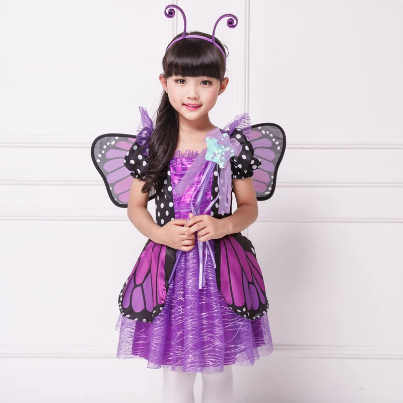 

Костюм для косплея на Хэллоуин, женское платье для представлений, детская одежда с крыльями для карнавала, шоу, сцены DN15791