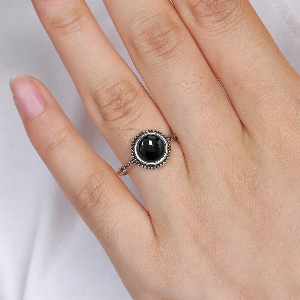 Silver Ring Black Onyx For Women