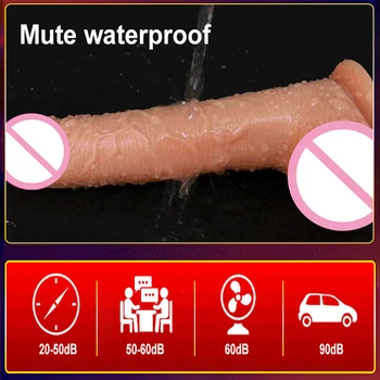 Telescopic Vibrating Soft Realistic Dildo Female Masturbation With Suction Cup Heating Penis Remote Control Dick For Women 4