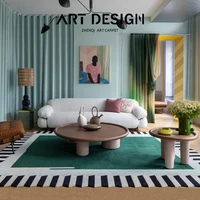 Retro Light Luxury Living Room Decoration Carpet Ins Irregular Bedroom Bedside Large Area Carpet Modern Balcony Porch Entry Rug 2