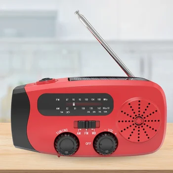Portable Emergency Crank Radio FM/AM/WB Weather Radio with LED Flashlight Multifunctional Solar Power Radio for Outdoor Survival 2