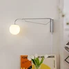 Bellman Plug In Wall Lamp LED Rocker Arm glass ball light for reading simple Living Room sofa Retractable Bedroom Bedside lamp 2