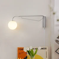 Bellman Plug In Wall Lamp LED Rocker Arm glass ball light for reading simple Living Room sofa Retractable Bedroom Bedside lamp 2