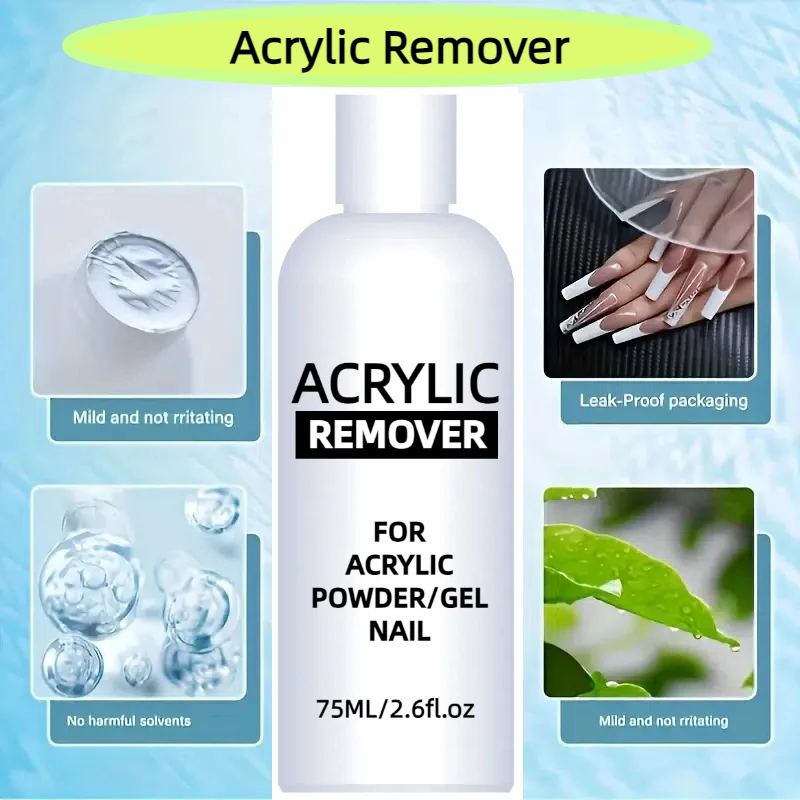 75ml Professional Acrylic Remover Liquid Nail Polish Remover Gel Remover 2