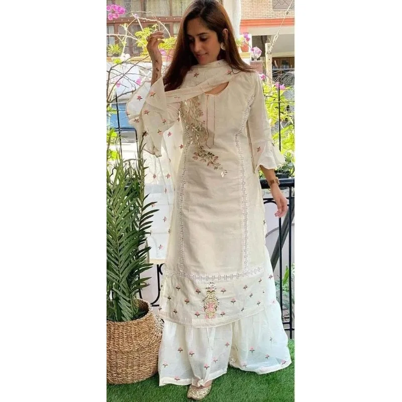 

Indian Kurti Palazzo Set Women Salwar Kameez Suit