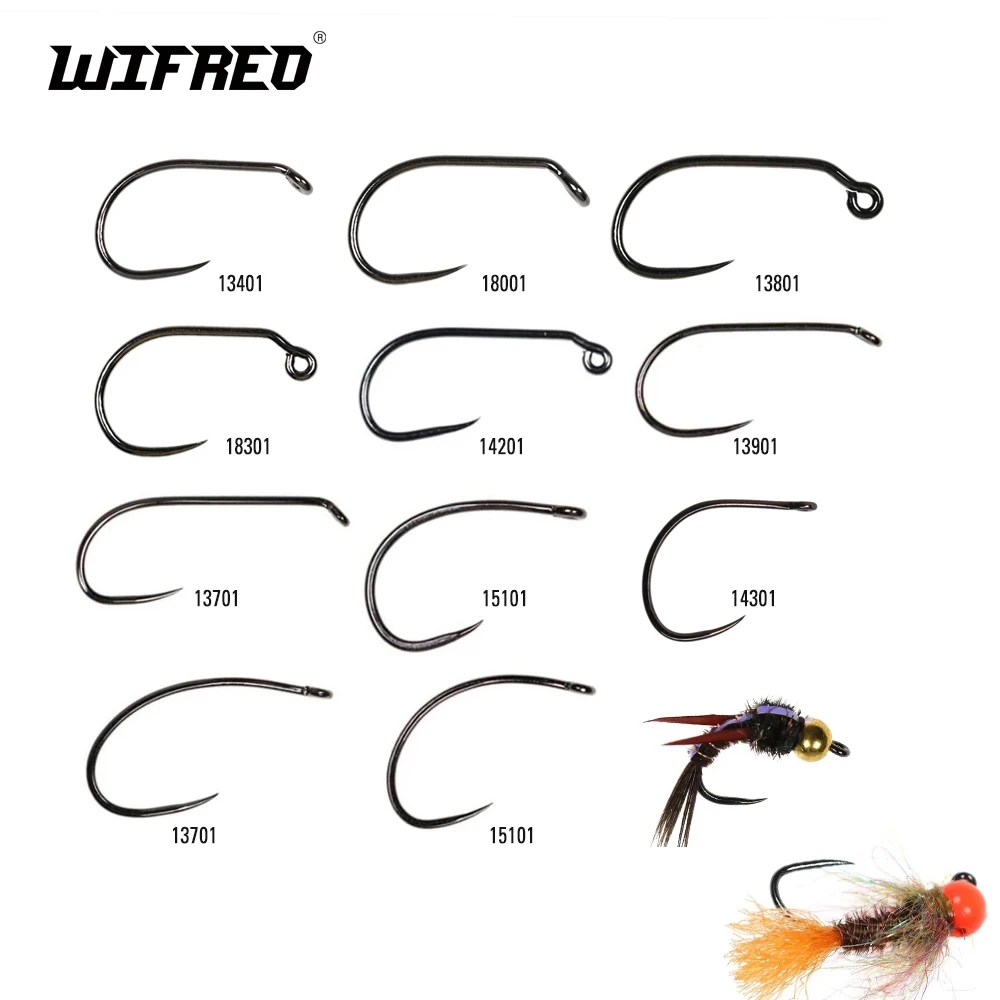 WIFREO 100pcs Barbless Fly Tying Hook High Carbon Steel Fish-Friendly Fly  Fishing Dry&Wet&Nymph&Shrimp Caddis Pupa Jig Hooks - AliExpress