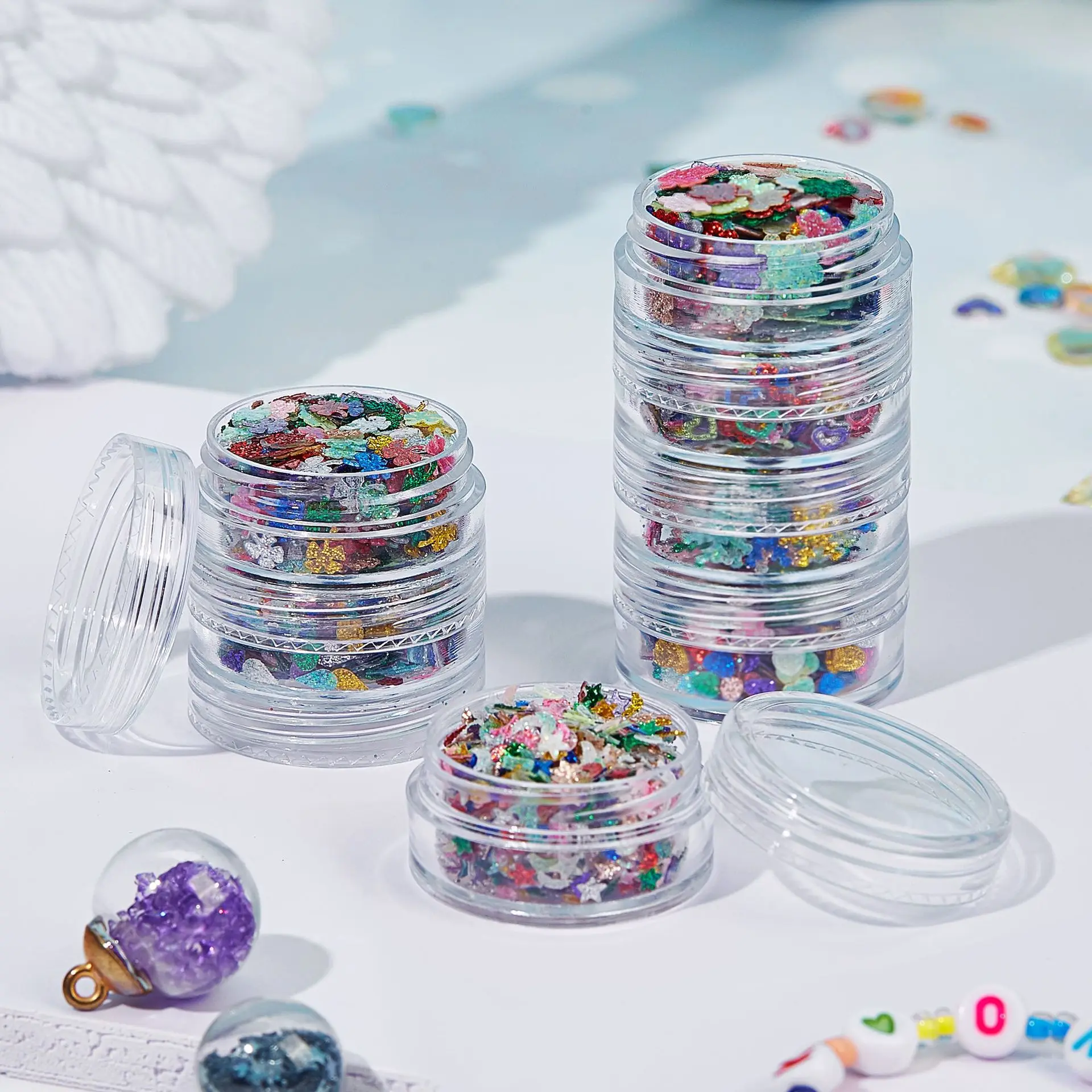 7 Towers Shiny UV Pastel Nail Art sequins Body Face Chunky Glitter Kit For Eye Makeup 2