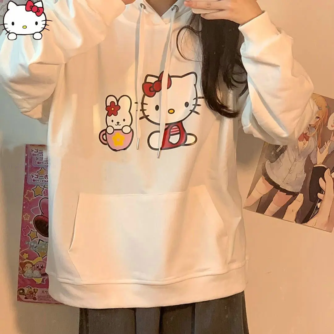 

Толстовка Женская с длинным рукавом и принтом Hello-Kitty