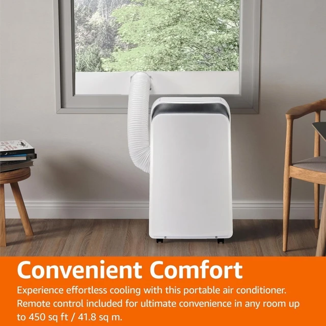 Portable Air Conditioner with Remote, Easy Installation, AC Unit for Bedrooms, Cools 450 Sq Ft,10,000 BTU ASHARE /6000 BTU SACC 1