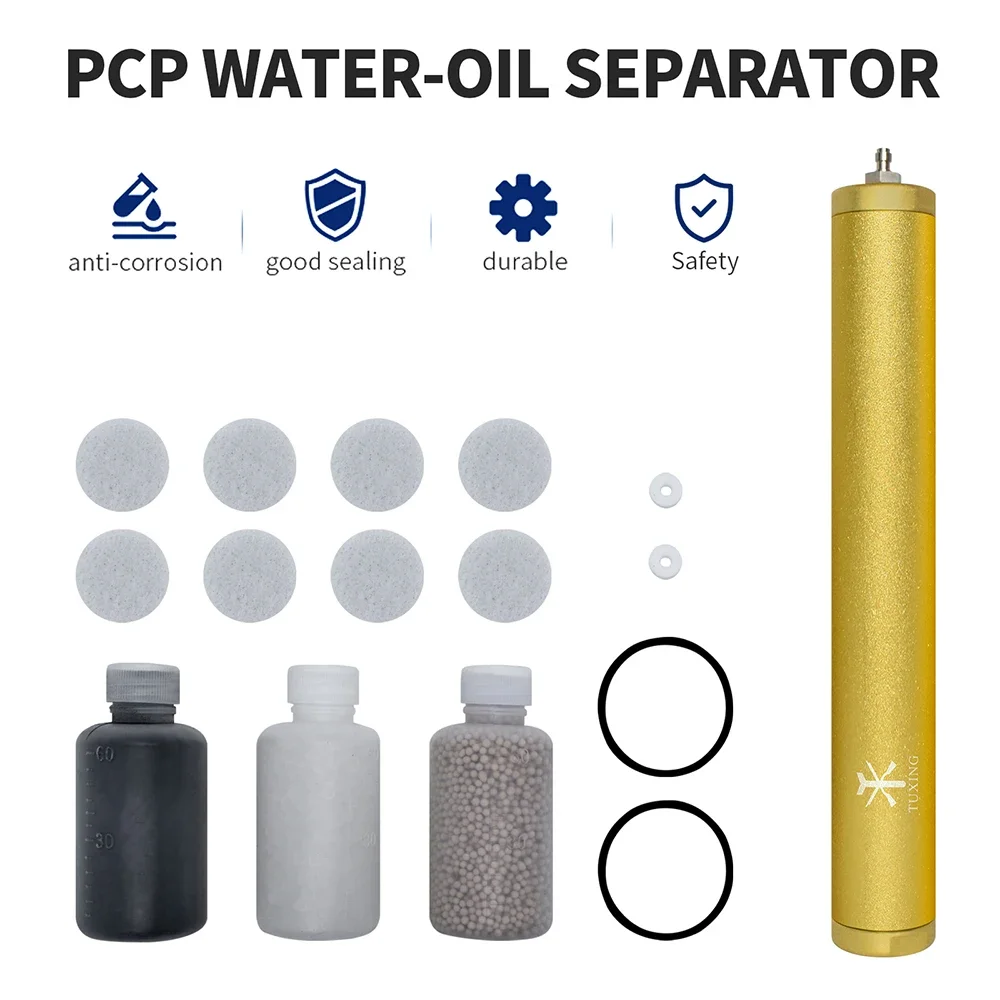 TUXING 300Bar Compressor Oil Water Filter Separator Purify Air Oil Stains for 4500Psi Diving Equipment L350mm*OD49mm*ID36mm hand pump filter elements