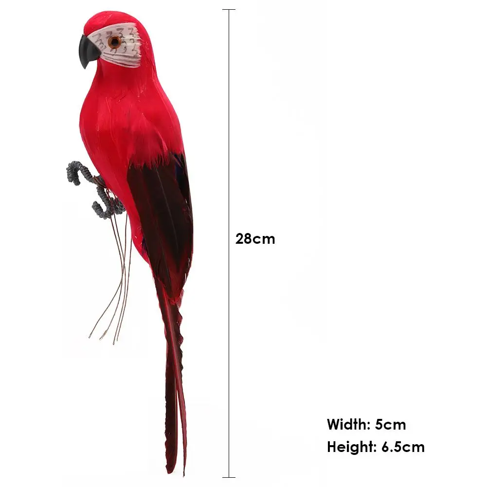 1PC Creative Handmade Foam Feather Artificial Parrot Imitation Bird Model Decoration Figurine for Home Garden Miniature Ornament