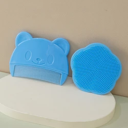 Infant Soft Silicone Hair Brush & Massager (2pc blue set)