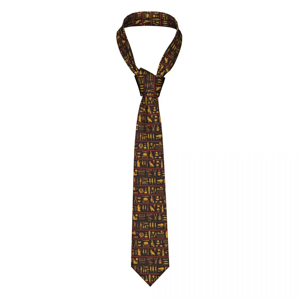 

Mens Tie Slim Skinny Ancient Egyptian Hieroglyphs Necktie Fashion Necktie Free Style Men Tie Party Wedding