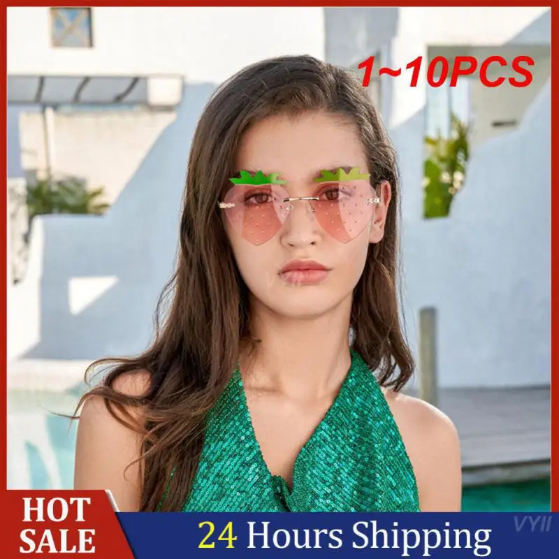 

1~10PCS Glasses Durable Uv400 Strawberry Sunglasses Clothing Accessories Funny Glasses Fashion Personality