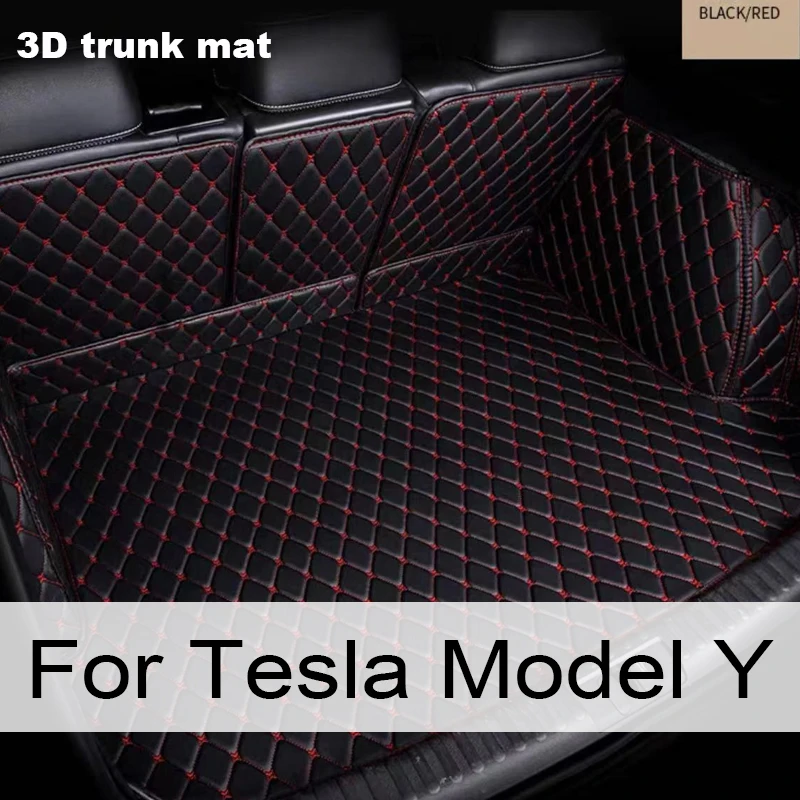 

Высокое качество! Полный Комплект ковриков для багажника автомобиля Tesla Model Y 2021, водонепроницаемые коврики для подкладки груза, коврики для багажника модели Y 2022-2020