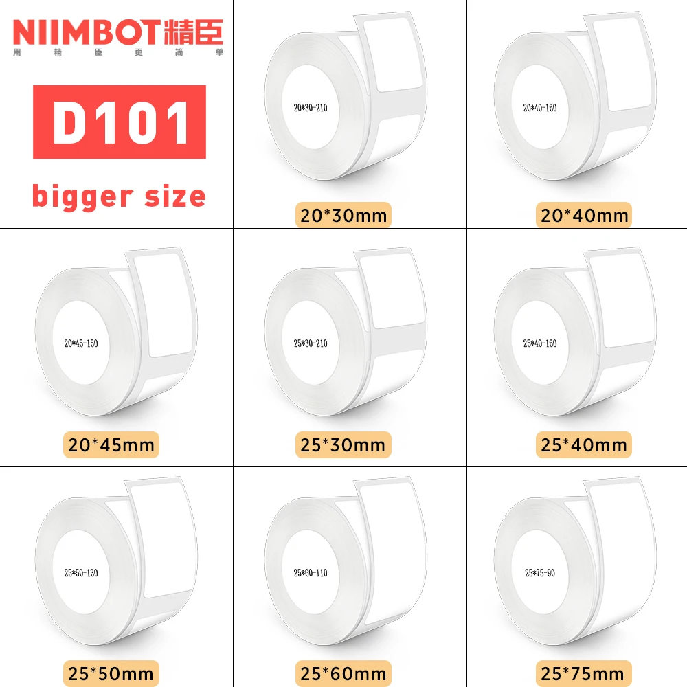 Niimbot D101 Label Paper White Label Sticker Self-adhesive Label Printer Niimbot Labeling Machine D101 Maker Thermal Label Tape