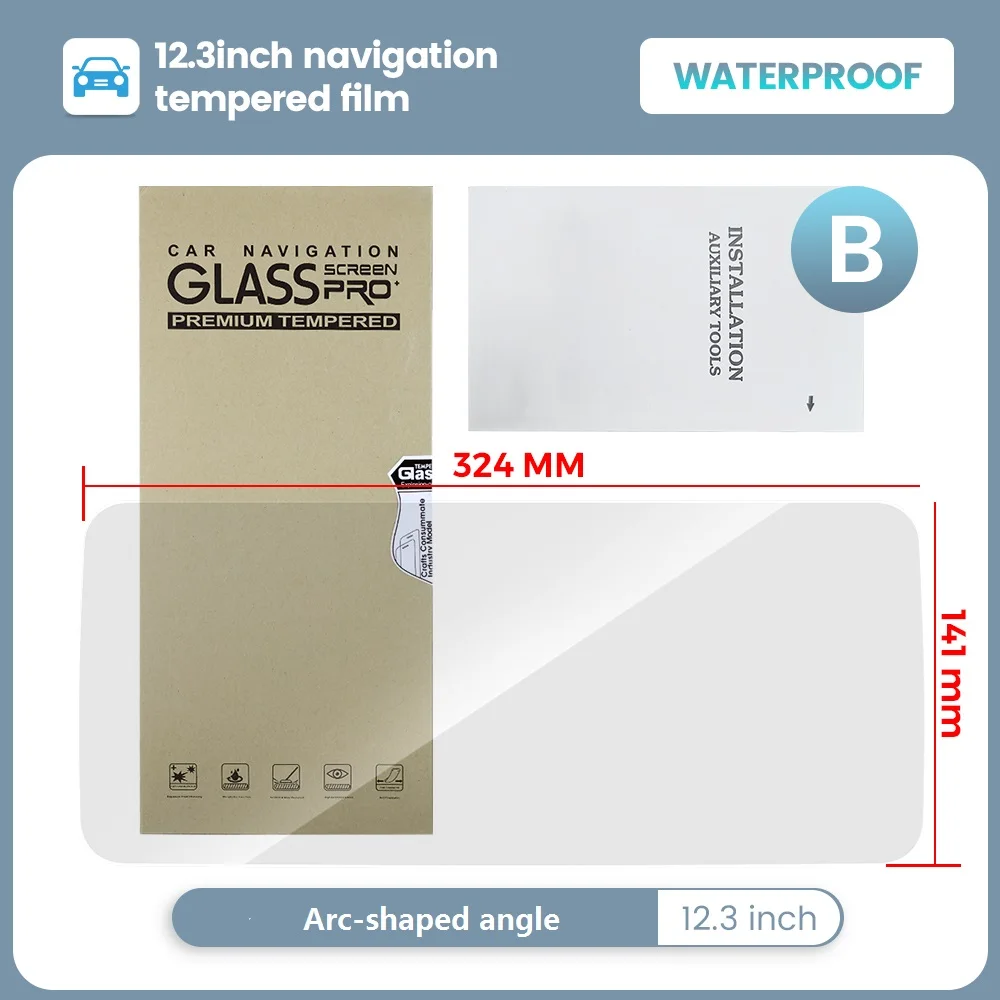 7/9/10/12,3 Zoll Schutzfolie für Android Universal Multimedia Auto-Radio-Player HD Anti-Touchscreen Gehärtetes Glas Aufkleber – Detail 6