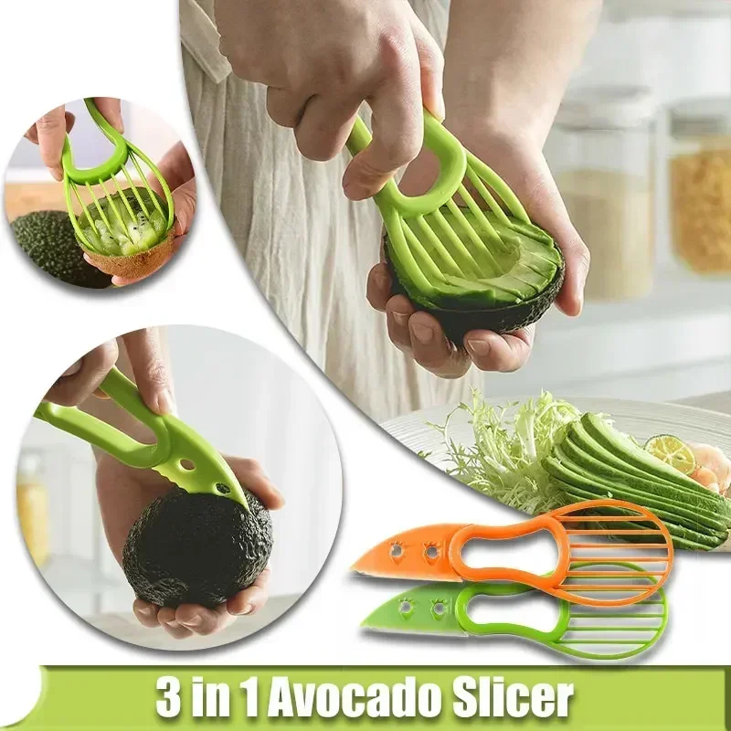 New Multifunctional 3 in 1 Avocado Slicer, Outdoor Home Kitchen Camping Accessories Tools