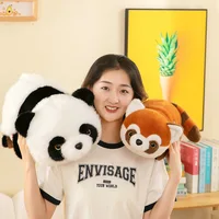 Real Reversible Panda Plush Toy Cute Red Giant Panda Soft Pillow Children Baby Birthday Christmas Gift 1