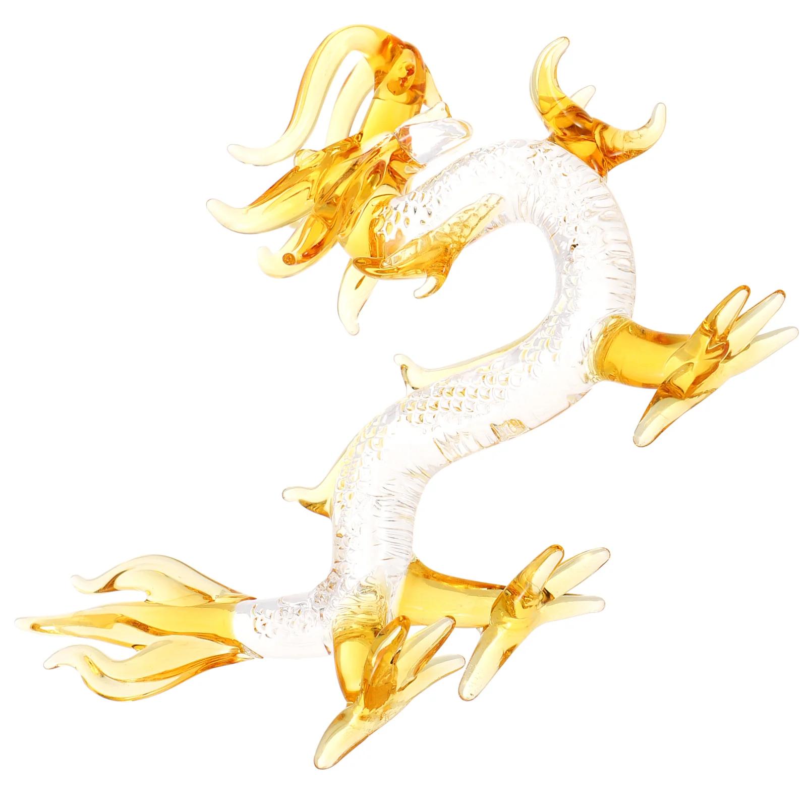 

Dragon Figurine Glass Craft Decor Desktop Zodiac Dragon Statue Animal Figure