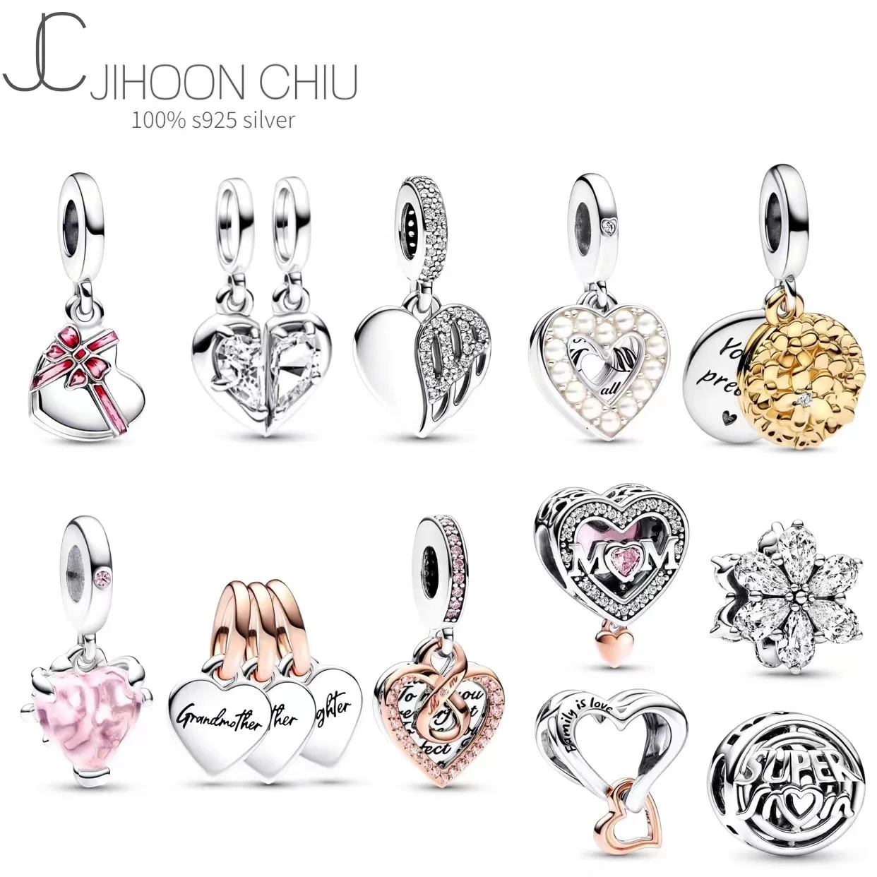 

2023 Mother's Day Gift Jewelry Infinity Knot Entwined Infinite Hearts Mum Daisy Heart Charm Ring Family Always Encircled Earring