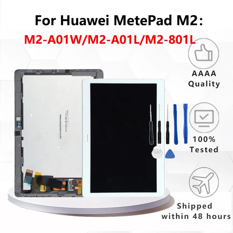 새로운 화웨이 MediaPad M2 10.0 M2-A01 M2-A01W M2-A01L LCD 디스플레이 터치 스크린 패널 디지타이저 어셈블리