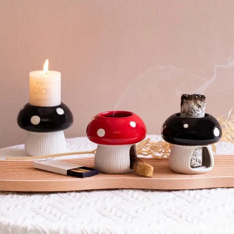 Palo Santo Holder Simpatico Supporto Per Bruciatore Di Incenso A Fungo In Ceramica Mini Palo Sage Tray Ash Catcher Per La Decorazione Domestica Medita