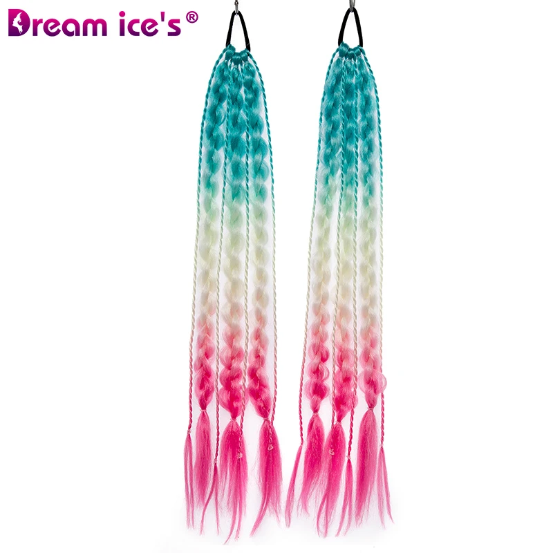 Long Synthetic Bubble Warp Around Ponytail Extention Elastic BoxBraid Twist Hair For Women Rope Rubber Band Braid Hair Horsetail fake hair extensions hair bands ornaments