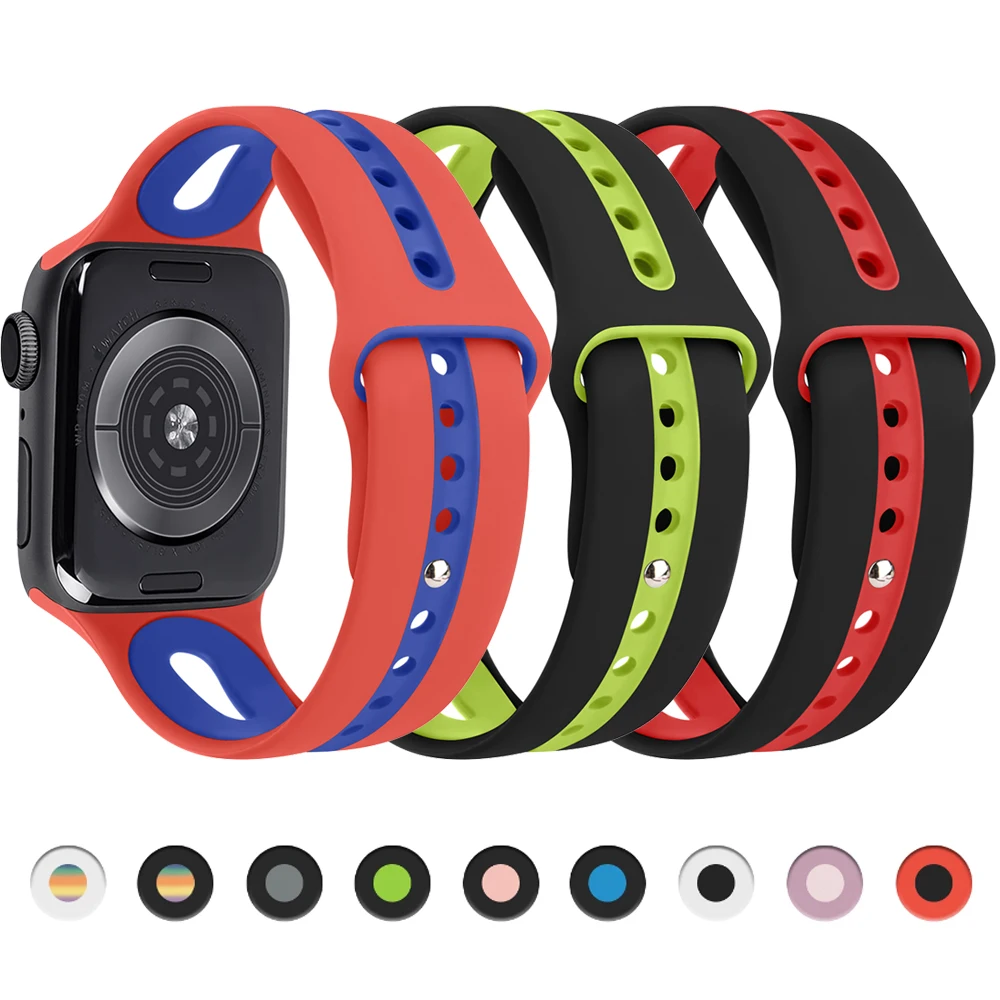 

Strap for Apple Watch Band 45mm 49mm 41mm 38mm 42mm 44mm 40mm Sport Bracelet for iWatch Series Ultra 8 7 6 5 4 3 2 SE Watchband