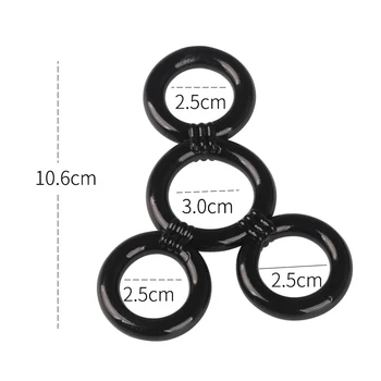 Quadruple Lock Semen Cock Rings Penis Massage Masturbation Rings Sex Toys For Men Testicle Ball Stretcher Cock Cage Delay Time 3