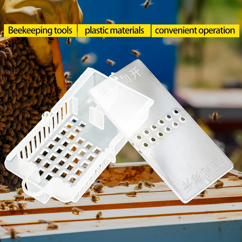 Description Picture 5 of item10 Pcs Queen Bee Cages Transparent Push-pull Queen Cage Bee Transport Prisoner Box Beekeeping Apiculture Beekeeper Rearing Tools
