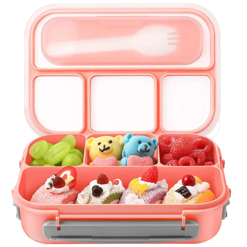 Bento Lunch Box avec 3 compartiments, récipient étanche pour enfants,  adultes, adolescents, école, tasse, sac à lunch, cuillère, fourchette -  AliExpress