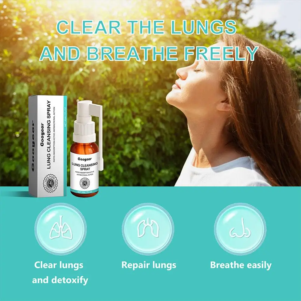 Herbal Lung Spray Lung Cleansing Spray Mist Support Clean Inflammation Relieve Sore Quit