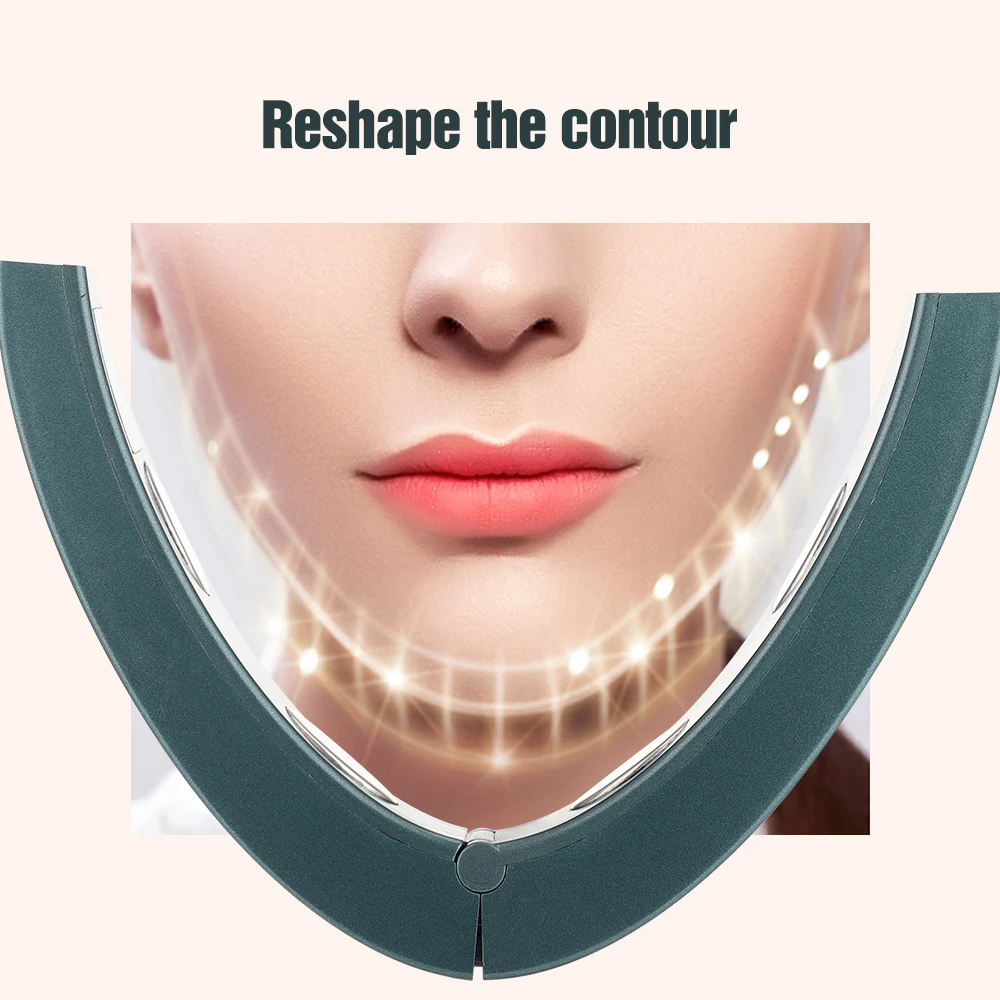 Facial Massager Electric V-face Face Lift Device 6Mode Heated Skin Rejuvenation Double Chin V Face Vibration Massager Wireless Remote Control