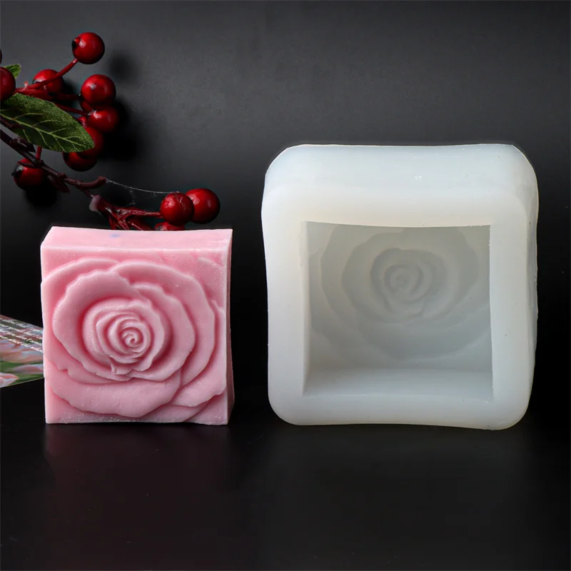 3D Rose Heart Shape Silicone Soap Mold DIY Love Rose Candle Plaster Making Tool Chocolate Ice Mould Decor Valentine's Day Gifts