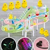 Electric Duck Climbing Stair Track Toy Fun Electronic Music Light Roller Coaster Slide Climbing Stair Toy For Kids Birthday Gift 1