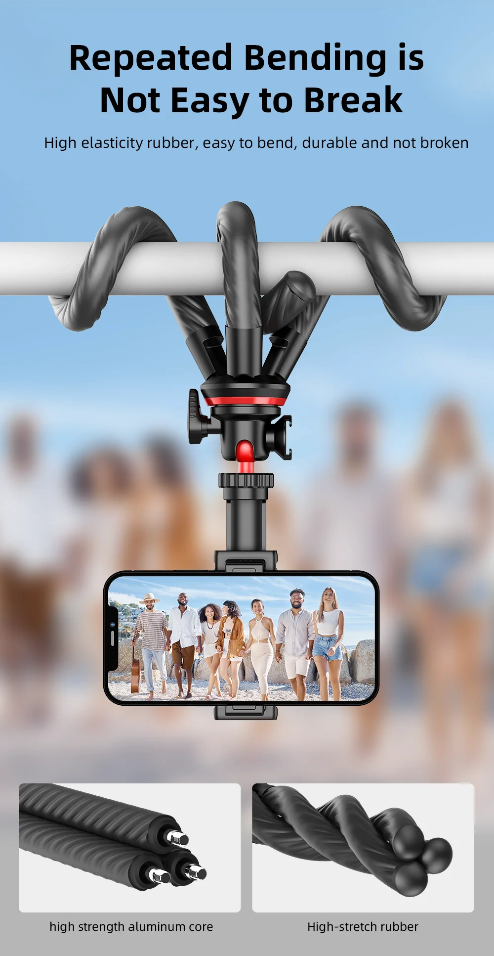 Wireless Bluetooth Selfie Stick for Smartphone Gopro Tripod for DSLR Camera with Octopus Legs for Xiaomi iPhone Huawei Samsung