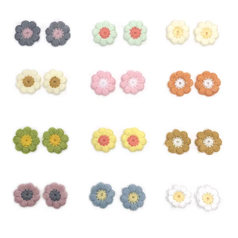 DIY 공예품용 여러 가지 빛깔의 작은 데이지 꽃 아플리케 패치, 수제 머리 장식, 의류 액세서리, 25 개, 20mm