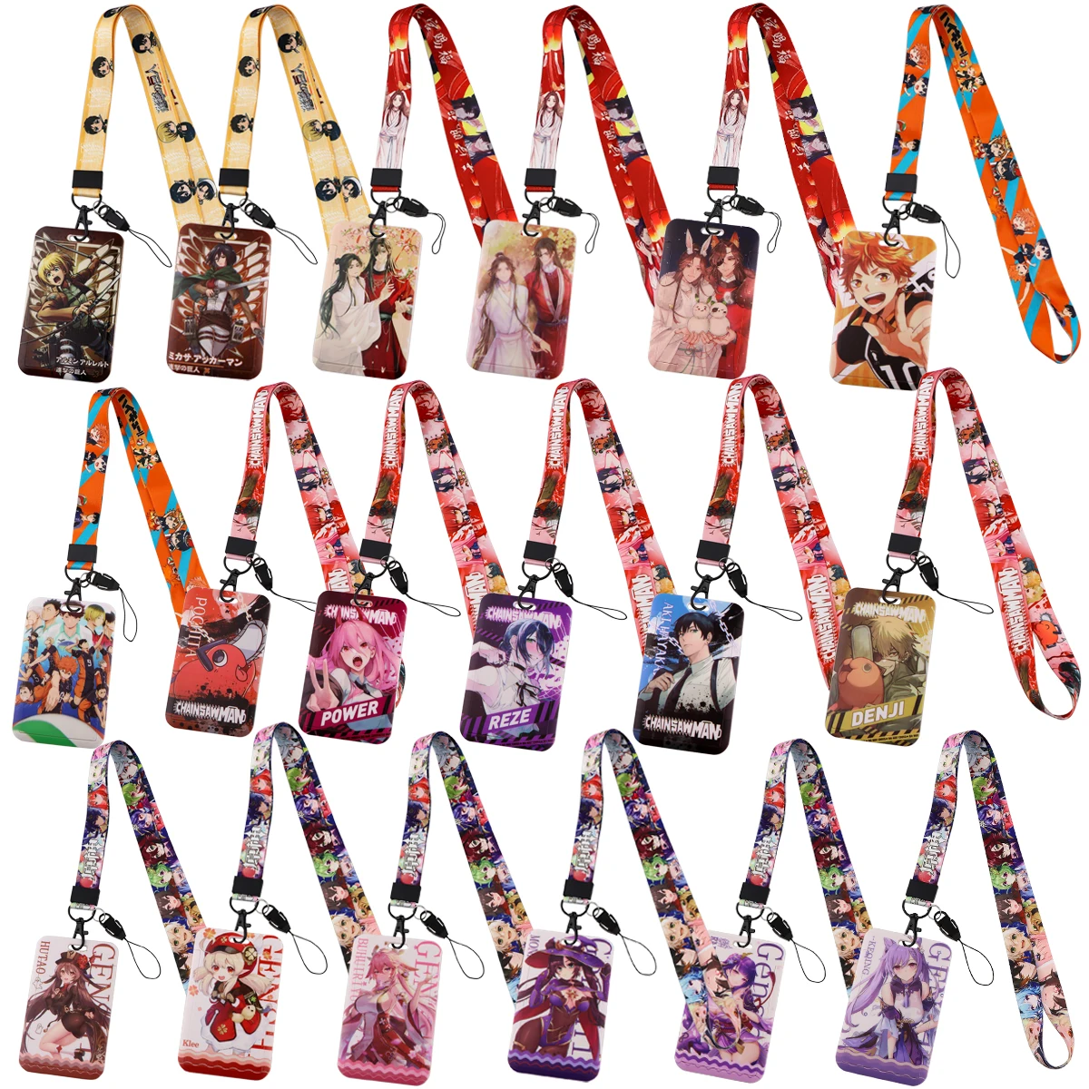Chainsaw Man Anime Tian Guan Ci Fu Keychain Genshin Impact Lanyard for