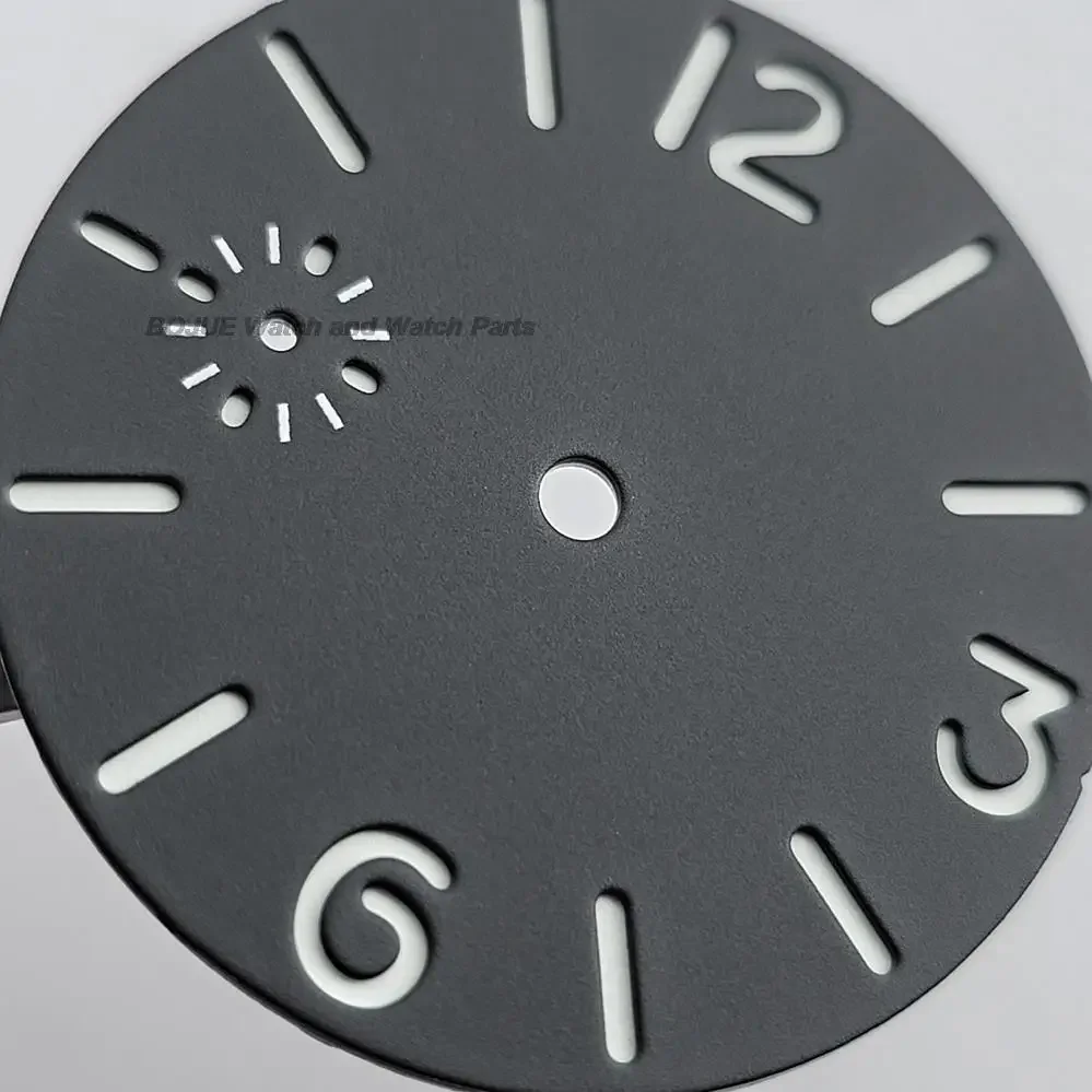 Watch Parts Watch Dial 36mm Double-deck Sandwich Black Dial Green Luminous for eta6497 6498 ST3600 Replacement Repair Tools watch dial accessories watch face accessories